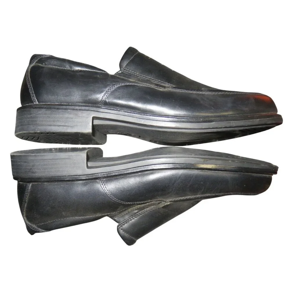 Croft & Barrow Men's Black Leather Loafers Slip On Dress Career Shoes size 13